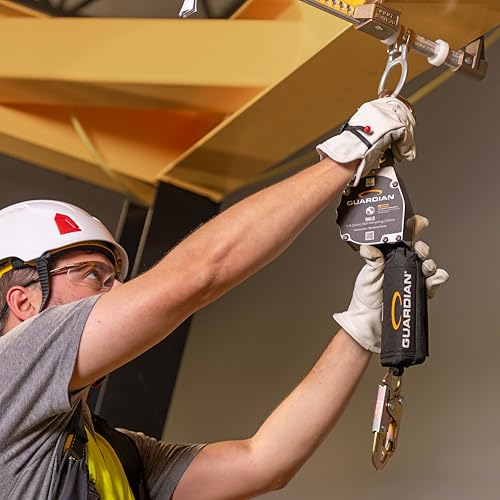 Image of Guardian 10900 Halo Web Personal Self Retracting Lifeline (SRL) | 11 ft | Carabiner Included | Swivel Top | Steel Snap Hook | Class 1 | ANSI and OSHA Compliant