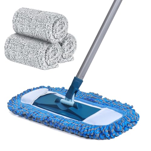 Mirofiebr Dust Mop with 3 PCS Washable Mop Pads and