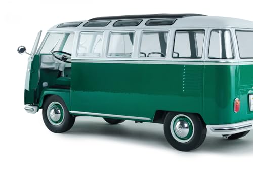 Solido VW T1 Samba 1962 1:18 Modelo Die-Cast Metal Verde/Blanco miniatura 6