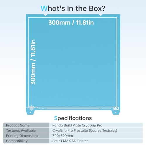 Image of BIQU CryoGrip Pro Frostbite for K1 MAX 3D Printers 310x315mm Cold Build Plate Room Temperature Print Double Sided Upgrade Plate Removable Surface Platform