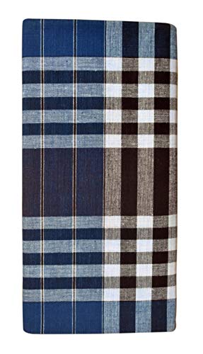 Image of BlueLeaf Men's Cotton Multi Color Lungis (Set of 3)