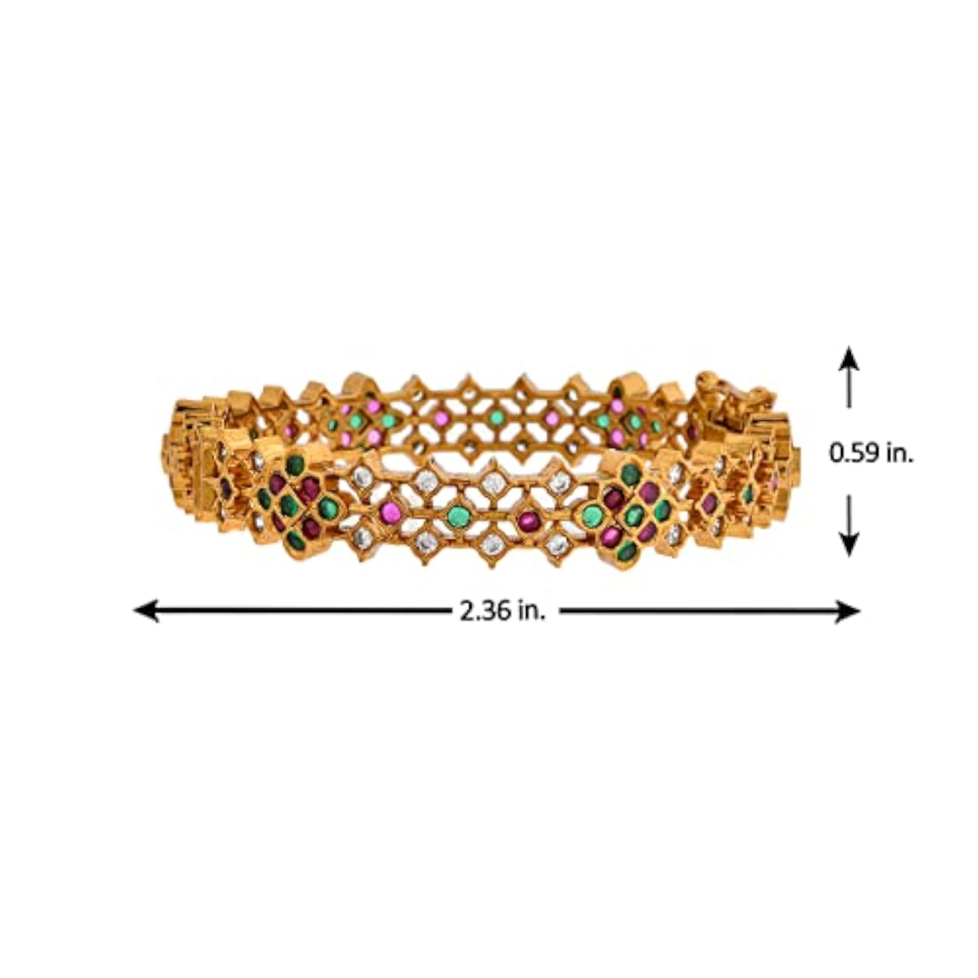 Sparkling Elegance Green-Red Studed Bangles