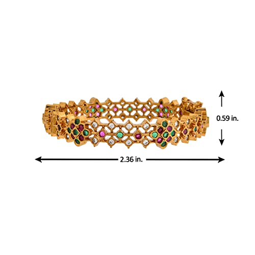 Sparkling Elegance Green-Red Studed Bangles