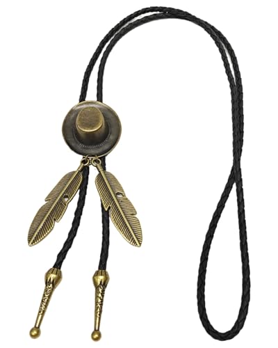 JUKOTA Cravatte da Cowboy in Pelle Cravatta per Uomo Donna,Western Cowboy Cravatta Pelle per Gli Uomini Rodeo Cravatta Cravatta Festa Regalo Cravatta per Compleanno Accessori Costume Halloween