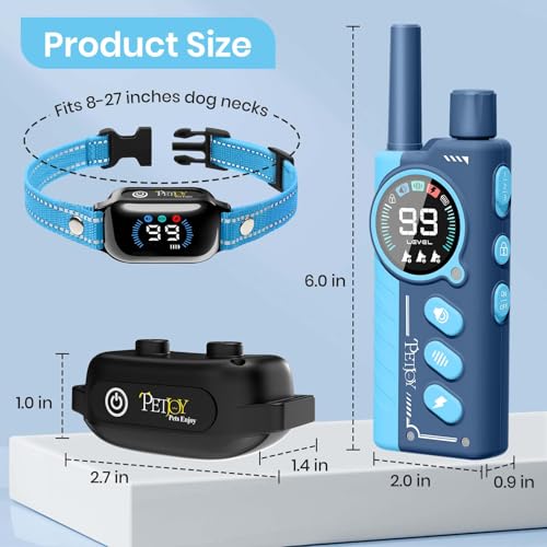 Image of PetJoy Shock Collar for 3 Dogs & Dog Training Collars with Lockable Shock - Shock Lock Mode Switches to Tone & Vibe Only, Remote Features Slide Safety Lock, 4000ft Range (9 Tones)
