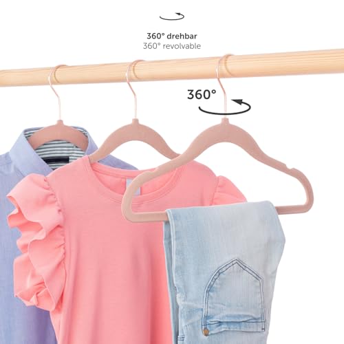 Miniatura 3 de Laleni Perchas Infantiles 30 Pzs De Terciopelo - Perchas Bebe Recien Nacido Ahorra Espacio - Perchas Ropa Bebe Giratorias 360 - Perchas Terciopelo Niños Antideslizantes - Rosa Rosa Empolvado