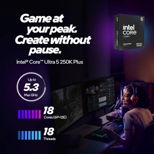 Image of Intel Core Ultra 5 Processor 250K Plus 18 cores (6 P-cores + 12 E-cores) up to 5.3 GHz