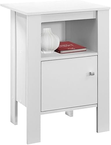 Miniatura 7 de Monarch Specialties MESA DE ACENTO - Soporte de noche gris con almacenamiento, 17.25 pulgadas de largo x 14 pulgadas de profundidad x 24.25 pulgadas