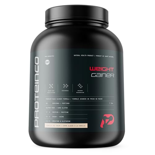 ProteinCo | Premium Weight Gainer | 17g protein | Creatine & Glutamine | Muscle Mass | 7 Lbs (Vanille Ice Cream)