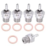 Hobbypark Medium Hot Glow Plugs N4 Super Duty Spark Engine Parts for RC Nitro Car (Pack of 5)