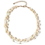 Collar de Perlas de imitación de múltiples Capas Joyería de Gargantilla de Cadena de suéter para Mujer(#4)
