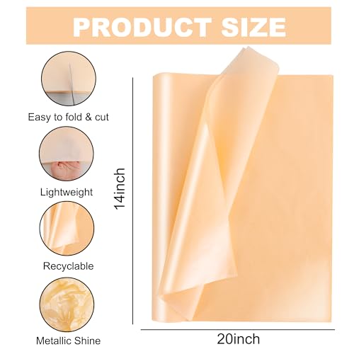 Image of BEISHIDA 7 Colors Pastel Tissue Paper Bulk, Metallic Glitter Wrapping Tissue Paper for Gift Bags, DIY Crafts Gift Wrapping Birthday Wedding Holiday-70 Sheet /20 x 14 Inches