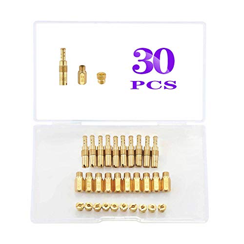 Minimprover 30PCS Carburetor Accessories Kit,10 Pcs Slow Pilot Jets and 20PCS Carburetor Main Jets for PWK Keihin OKO CVK KOSO PE PWM
