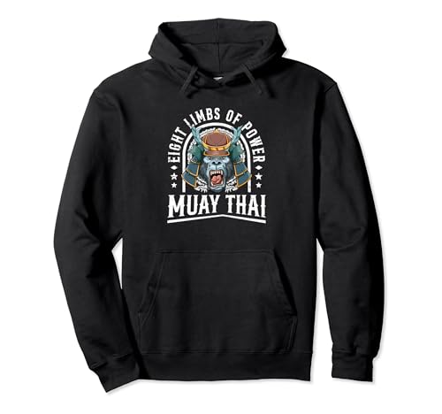 Ocho miembros de poder - Muay Thai y Samurai Gorila Sudadera con Capucha