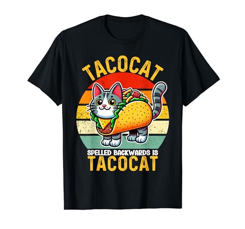 Retro Tacocat Spelled Backwards Is Taco Cat Hombres Mujeres Niños Camiseta