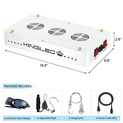 Kingled 2023 Newest 1500W Led Grow Lights With Samsung Lm301B Leds 4 * 4 Ft Coverage Full Spectrum Grow Lights For Indoor Hydroponic Plants Greenhouse Growing Lamps Veg Bloom Daul Mode #TOP7