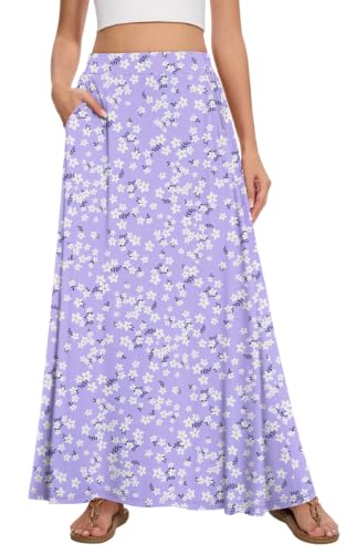 Image of Womens Maxi Skirt Long Flowy Summer A-Line High Waist Skirts