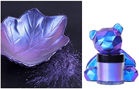 Gergxi Chameleon Powders, Chameleon-Powder Color Shift Mica Powder for Epoxy Resin Pearl Pigment Powder for Painting Soap Making Slime Multi Color,Blue-green-gold, Bottle30x32mm/1.18x1.25in