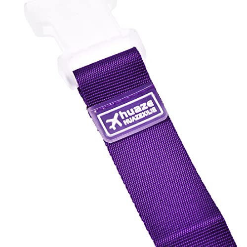 Image of uxcell Add a Bag Luggage Strap, Adjustable Suitcase Connect Belt with Buckle, Nylon Travel Packing Accessory 300x25mm, Purple
