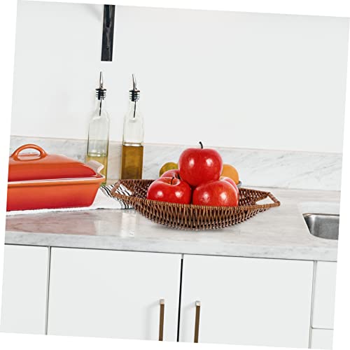 OSALADI 1Pc Imitação Rattan Cesta Tecida Cesta De Armazenamento Tecida Cesta Tecida Cesta De Armazen