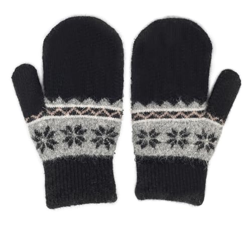Winter Warm Mittens for Kids - Boys-Girls Cute Snowflake Mittens Outdoor Snow Gloves(for 6-12 Years)