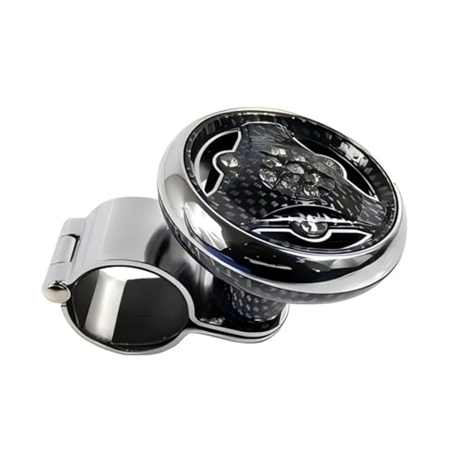 Zehiony Steering Wheel Knob Spinner, Power Ball Bearing Assist Handle Spinner, Anti-slip Smooth Turning & Control Suicide Knob, Portable Steering Helper for Most Vehicles & Boat (Carbon Fiber Black)