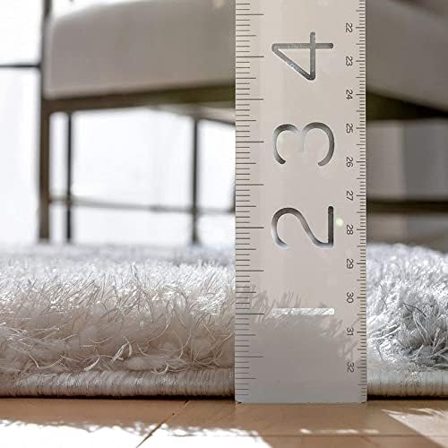 Image of Ultra-Soft Shaggy Carpet (4 X 6 FEET, Grey Blue Ivory) Fluffy, Cozy & Durable Area Rug for Living Room, Bedroom & More ? Premium Modern Design