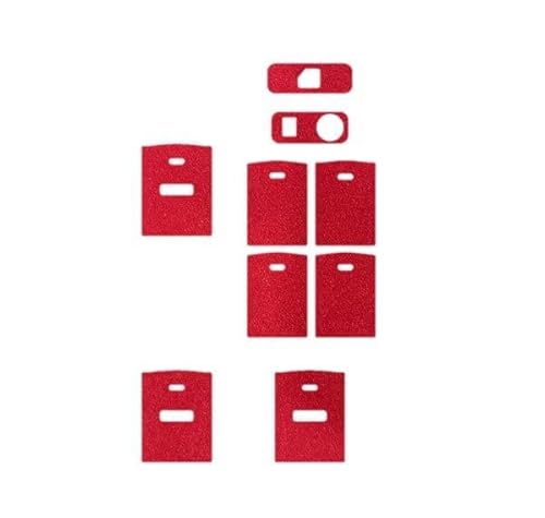 IDT 40系 カムリ パワーウインドウスイッチシート プロテクションフィルム カット済みステッカー 貼るだけ取り付け 内装 カスタム パーツ CAMRY ACV40ASV40GSV40ACV45 ミニウエス付 レッド 赤 スエード調
