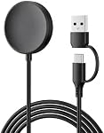 Chargeur de montres sans fil magnétique pour Samsung Galaxy Watch 8/7/6/5/4/3/Fe | USB Câble de charge magnétique sans fil Câble de support de charge rapide avec USB-C & USB-A Double connecteur (1M/3.3FT)