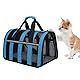 Treer Kransportbox Katze, PC Gitternetz Katzentransportbox, Atmungsaktive Faltbar Katzentransporttasche, Leichtes Reisen Tragetasche Katze für Hundetransportbox Katze und Hund