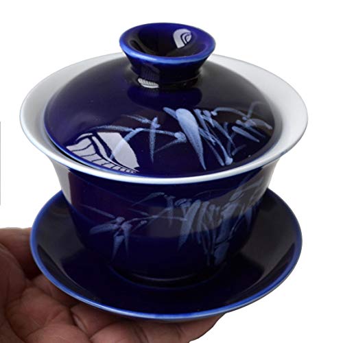 Gaiwan 5oz/150ml Blue White Porcelain teacup Sancai Tea Cup Set beauty pattern Lid(pure leaf) by honeylive - Used condition - Image 3