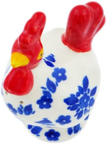 Polmedia Polish Pottery Pepper Shaker - Blue Bounty Pattern Handmade in Boleslawiec Poland by Ceramika Artystyczna + Certificate of Authenticity