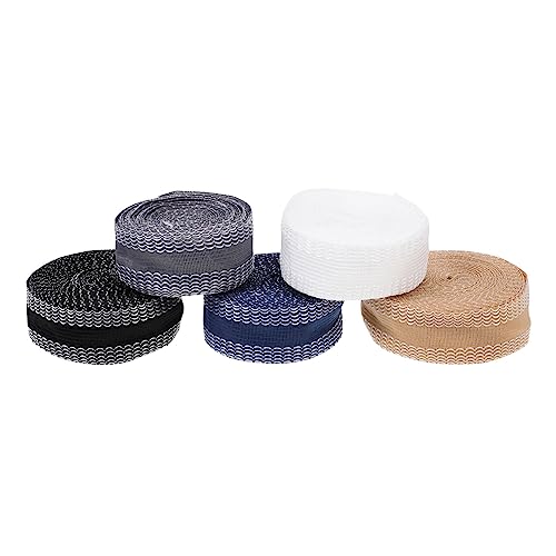 HAWILLOSCH 5 Stück Aufbügelbares Saumband Beige Jeansblau