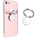 Finger Ring Stand, ICEYA 360° Rotation Mirrior Phone Grip Kickstand for Magnetic Car Mount Compatible with for iPhone X 8 7/7 Plus,Samsung Galaxy S8/S7 etc.(Silver)