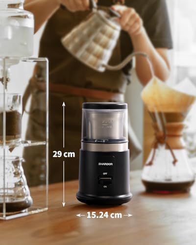 SHARDOR Kaffeemühle Elektrisch, 75g Füllmenge Gewürzmühle mit abnehmbarer Edelstahlschüssel, Coffee Grinder Für Kaffeebohnen, GewüRzen, Getreide, NüSsen Verwendet Werden