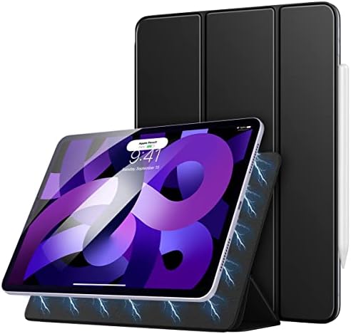 MoKo Magnetic Smart Folio Case Fit iPad Air 5 2022/iPad Air 4th Generation 10.9 2020/iPad Pro 11" 2018 - [Support Apple Pencil 2 Pair/Charging] Lightweight Stand Cover Auto Wake/SleepBlack