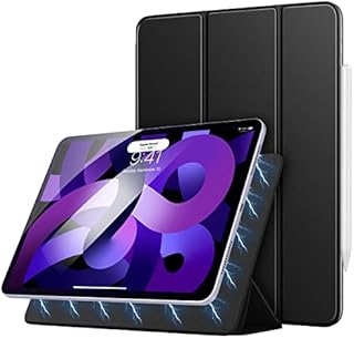 MoKo Magnetic Smart Folio Case Fit iPad Air 5 2022/iPad Air 4th Generation 10.9 2020/iPad Pro 11" 2018 - [Support Apple Pencil 2 Pair/Charging] Lightweight Stand Cover Auto Wake/SleepBlack