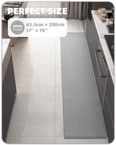 Color&Geometry Kitchen Rugs Kitchen Mats For Floor, 17 Inchx79 Inch Grey Kitchen Rugs Non Slip Washable With Rubber Backing, Quick Dry, Low Pile, Easy Clean Kitchen Runner Rug Kitchen Sink Mat thumb #6