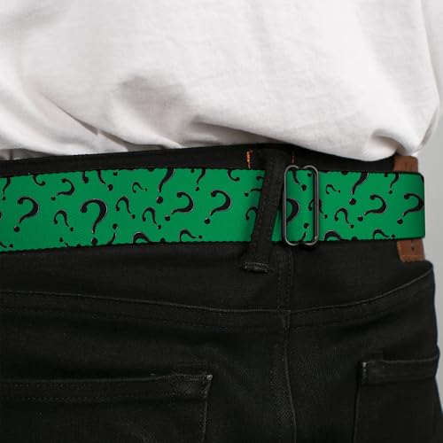 Buckle-Down Seatbelt Belt - Question Mark Scattered3 Dark Green/Black - 1.0" Wide - 20-36 Inches in Length4
