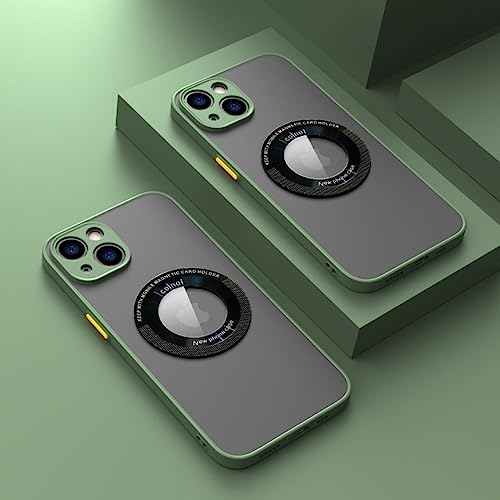 Étui de charge magnétique iPhone 11 Pro Max mat vert armée ENILSA avec protection d'objectif