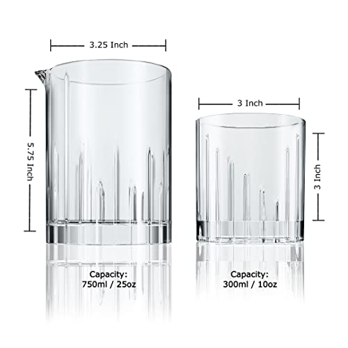 Lemonsoda Glass Pitcher With Drinking Glasses Set Of 5 – Cocktail Mixing Glass – 360-Degree Spinning Crystal Glasses With Heavy Bottom – Vintage Glasses For Gin And Tonic #TOP2