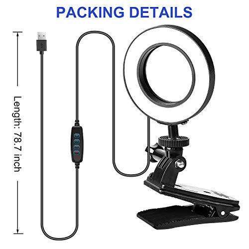 Video Conference Lighting Kit, HALSHI Light for Video Conferencing, Ring Light with Clip, Lighting for Video Conferencing,Remote Working,Zoom Calls,Self Broadcasting,Live Streaming - Thumbnail 6