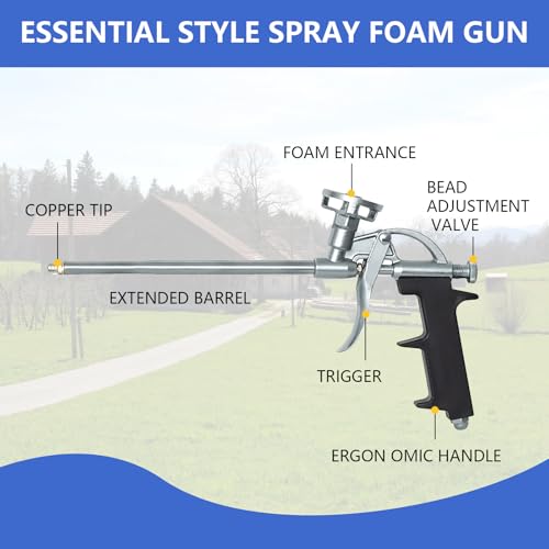Pistolet à mousse pour mastic et isolation contre les courants d'air dans les murs