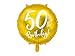 Pallone Palloncino Foil Mylar 50 Anni Colore Oro - 45 cm / 18" (in/Pollici) - Gonfiabile ad Aria o ad Elio - Decorazione Feste, Party, Compleanno, Anniversario ECC .- Fornito sgonfio