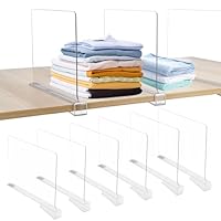 Cong.Lai 8 Stück Transparente Acryl Regaltrenner: Multifunktionaler Kleiderschrank Organizer - 30 x 20 cm Regalteiler - Kleiderschrank Trenner Verstellbares für Schrank Schlafzimmer Bücherregale