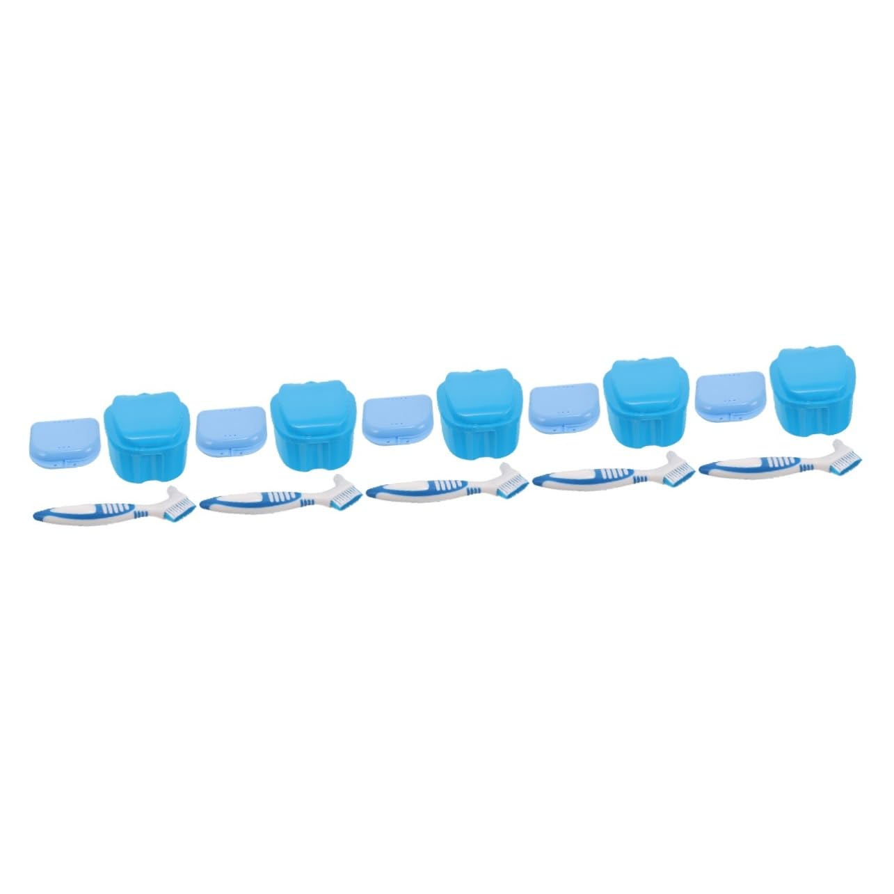 5 Ensembles Boîte de Dentier Multi Usage Dents Étui de Voyage pour Prothèses Gouttières pour Stockage Extérieur