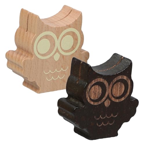 jojofuny 2Pcs Cute Wooden Photo Holders Owl Design Memo Clip Holders for Table Settings Food Labels for Party Buffets Versatile Note Clips