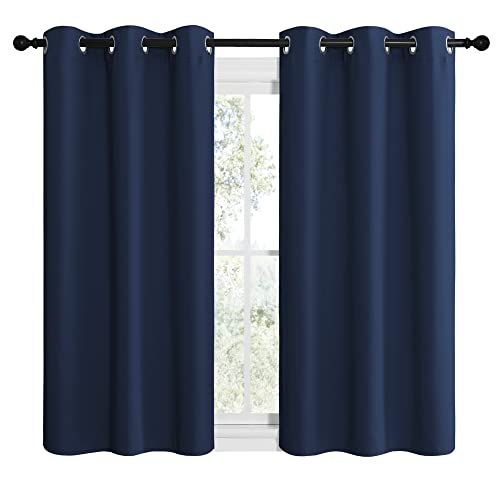 Image of NICETOWN Blackout Curtain Panels, Window Treatment Energy Saving Thermal Insulated Solid Grommet Blackout Drapes /Draperies (Navy, 1 Pair, 42 by 50-inch)