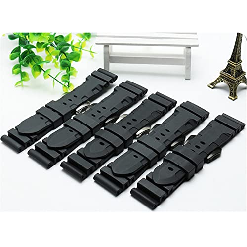 Bracelet montre sport silicone 24mm noir PAM00682 - 3