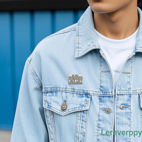 Image of Enamel Pin,In My Defense I Was Left Unsupervised Lapel Pin,Sarcastic Fashion Brooch,Funny Conversation Opener Badge,Gift for BFF Teens Friends,Denim Jacket Jeans Canvas Bags,Decor DIY